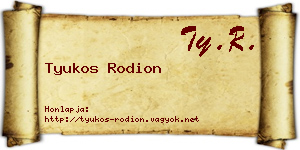 Tyukos Rodion névjegykártya